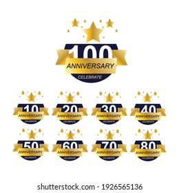 set year anniversary celebration vector template design illustration