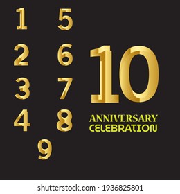 SET YEAR ANNIVERSARY CELEBRATION VECTOR DESIGN TEMPLATE ILLUSTRATION