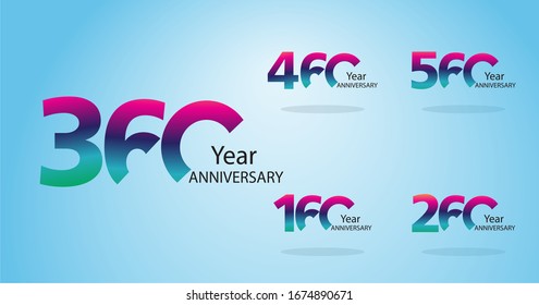 Set Year Anniversary Logo Vector Template Design Illustration