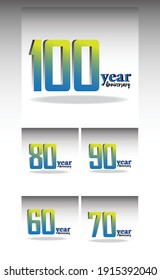 Set Year Anniversary Logo Vector Template Design Illustration