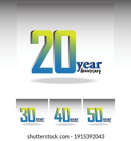Set Year Anniversary Logo Vector Template Design Illustration