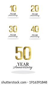 Set Year Anniversary Logo Vector Template Design Illustration