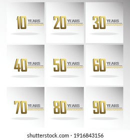 Set Year Anniversary Logo Vector Template Design Illustration