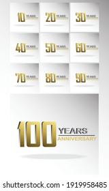 Set Year Anniversary Logo Vector Template Design Illustration