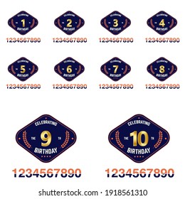 set Year Anniversary Set Vector Template Design Illustration