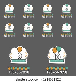 set Year Anniversary Set Vector Template Design Illustration