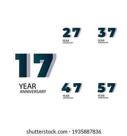 Jahresjubiläum Vektor Template Design Illustration Blau Eleganter weißer Hintergrund