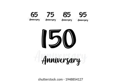 Set Year Anniversary White Background Color Vector Template Design Illustration