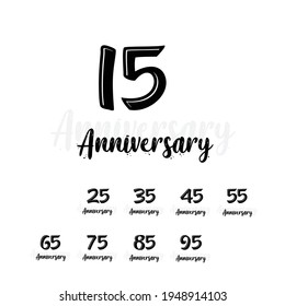 Set Year Anniversary White Background Color Vector Template Design Illustration