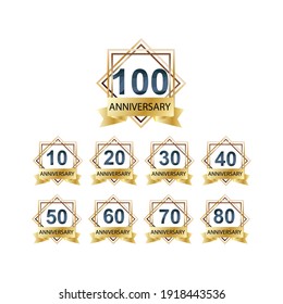 set years anniversary celebration vector template design illustration