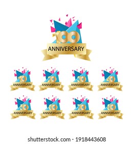 set years anniversary celebration vector template design illustration