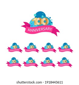 set years anniversary celebration vector template design illustration