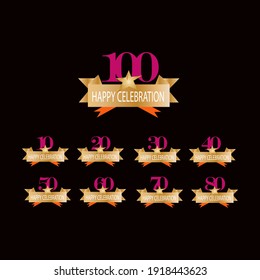 set years anniversary celebration vector template design illustration