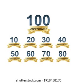 set years anniversary celebration vector template design illustration