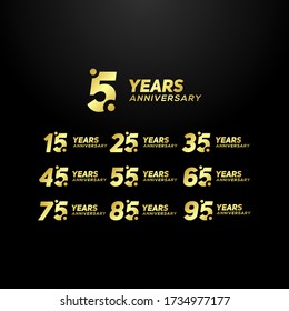 Diseño de vectores de aniversario de años determinados