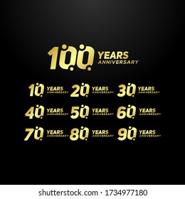 Set Years Anniversary Vector Design