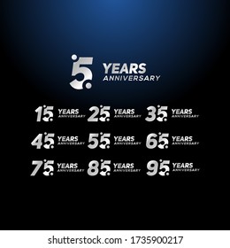 Set Years Anniversary Vector Design