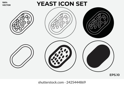 the set of yeast icons. A black-filled and outlined symbol represents a bacterial infection vector.