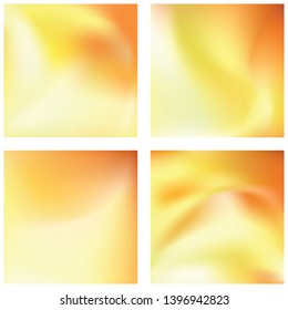Set with yellow abstract blurred backgrounds. Vector illustration. Modern geometrical backdrop. Abstract template.