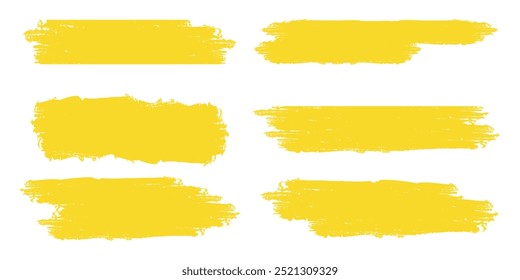 Set of yellow abstract scribble brushes