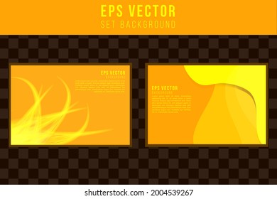 Set yellow background abstract orange monochrome back ground editable design