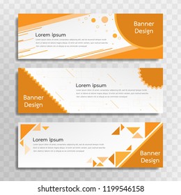 A set of yellow banner templates designed for the web and various headlines are available in three different designs.