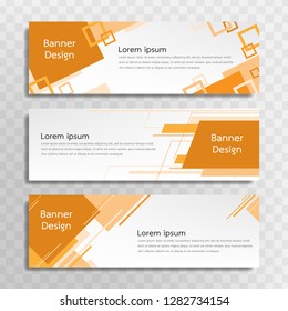 A set of yellow banner templates designed for the web and various headlines are available in three different designs.