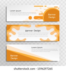 A set of yellow banner templates designed for the web and various headlines are available in three different designs.