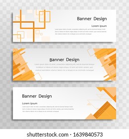 A set of yellow banner templates designed for the web and various headlines are available in three different designs.