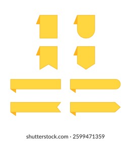Set of Yellow Banners and Labels - Flat Design Illustration