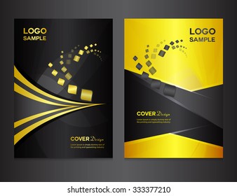 set yellow and black Cover design, brochure flyer, Annual report  Layout, book, booklet, poster, leaflet