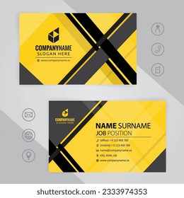 Set of yellow and black Modern Corporate Business Card Design Templates, vector eps 10