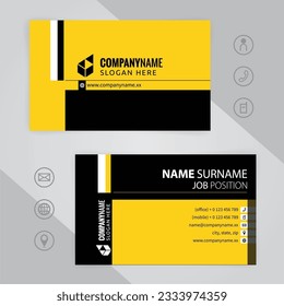 Set of yellow and black Modern Corporate Business Card Design Templates, vector eps 10