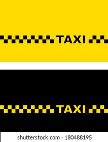 set with yellow and black taxi business card