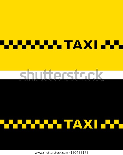 set with yellow\
and black taxi business\
card