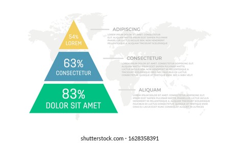 Set of yellow, blue and green elements for infographic with world map presentation slides.