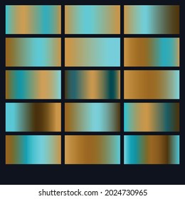 Set yellow blue vector gradients