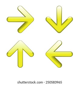 Set of yellow buttons for web. Vector.