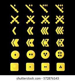 set of yellow chevrons for characters in games