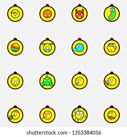 Set Of Yellow Circle Heads
