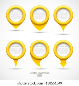 Set of yellow circle pointers.