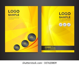 set yellow Cover design template vector, brochure flyer, Annual report  Layout, book, booklet, poster, leaflet