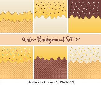 Set of yellow cream wafer vector.