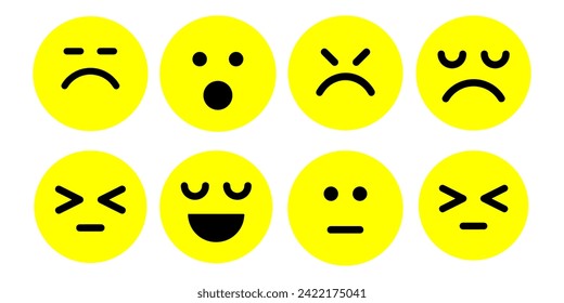 set of yellow emoji icon