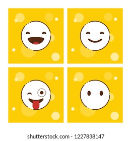 Set of Yellow emojis design vector