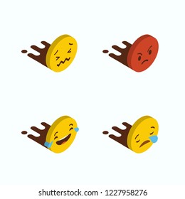 Set of Yellow emojis design vector
