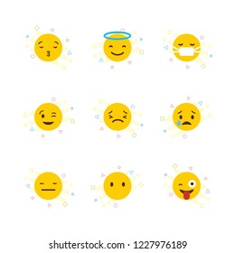 Set of Yellow emojis design vector