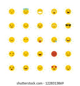 Set of Yellow emojis design vector