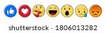 Set of Yellow Emoticon and Emoji Smiles, hand drawn art design vector illustration
