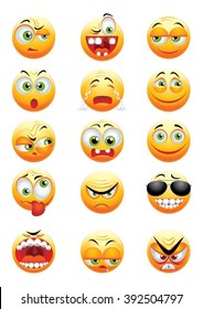 Set of yellow emoticons